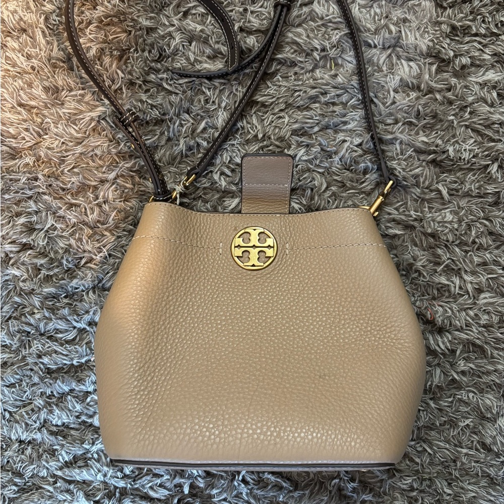 Tory Burch Gray Crossbody Bag with Gold Hardware